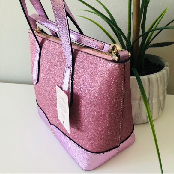 KATE SPADE LOLA GLITTER SMALL SATCHEL & WALLET NWT - Picture 9 of 16